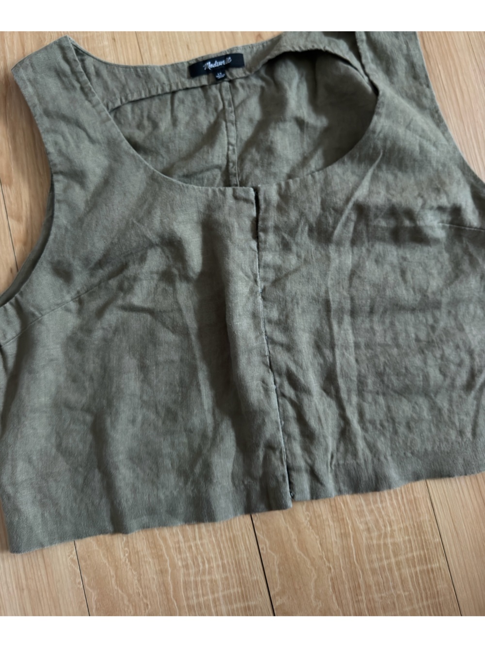 Madewell scoopneck crop tank linen
